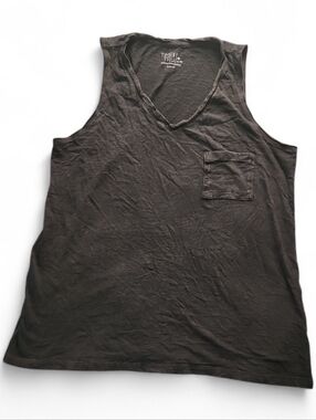 Time and Tru Heather Black Pocket Tank